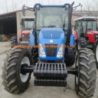 Tracteurs à roues agricoles de qualité d'occasion/d'occasion New Holland T1104 TD5 110hp avec cabine 4x4wd Machines agricoles
