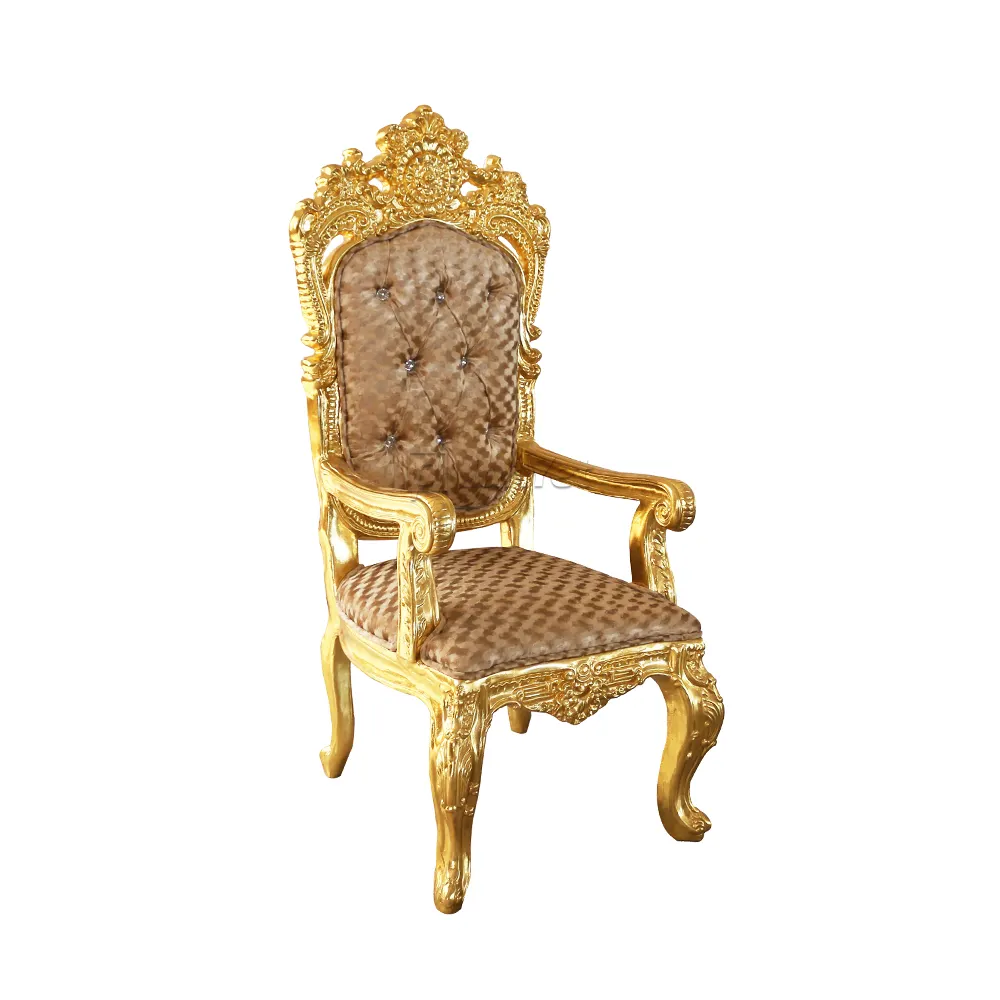 Barato Francês Esculpido Ouro de Jantar Cadeiras De Madeira Por Atacado