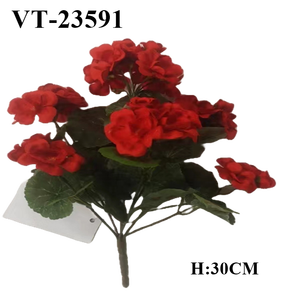 LO MÁS NUEVO 55CM SEDA/TELA/POLIÉSTER COLGANTE DE FLORES DE GERANIO ARTIFICIAL/VID/BUSH X 11/(77LVS + 74FLR) - Product Image 3