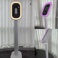 Fournitures pour fêtes, photomaton ovale pour iPad avec lumière LED RGB, aluminium blanc léger, photomaton pour iPad pour mariage et événements sociaux