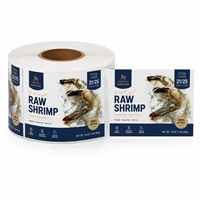 Étiquettes personnalisées pour crevettes, étanches, pour produits surgelés, viande, aliments froids, fruits de mer, autocollantes, écologiques, pour emballage