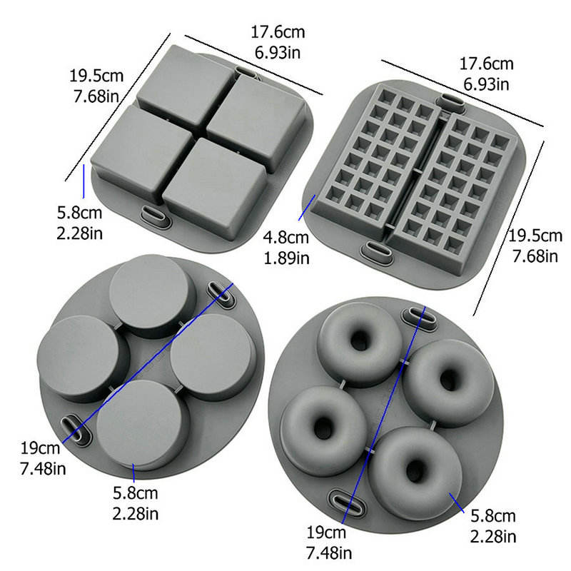 Gray 4pcs Baking Molds