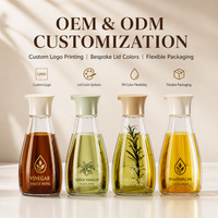 Bouteille à condiments en verre créative de 220 ml (7,5 oz) pour la cuisine et la maison, idéale pour l'huile, le sel, la sauce, le vinaigre