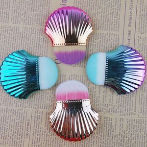 Pinceau de maquillage plat et oblique multicolore, poils en nylon, manche en plastique, applicateur de maquillage pour le visage - Product Image 4