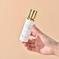 Ensemble d'emballages cosmétiques de luxe en verre opale blanc avec bouchons pompe dorés brillants pour sérum et crème de soin