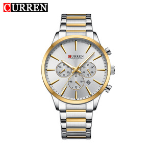 Montre à quartz pour homme CURREN 8435, luxe, sport, bracelet en acier inoxydable, mouvement chronographe, étanche, design simple - Product Image 1