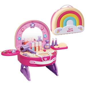 Sac à main <span class=keywords><strong>arc</strong></span>-<span class=keywords><strong>en</strong></span>-<span class=keywords><strong>ciel</strong></span> rose 2 <span class=keywords><strong>en</strong></span> 1 pour fille, jouet de coiffeuse avec lumière et musique - Product Image 1