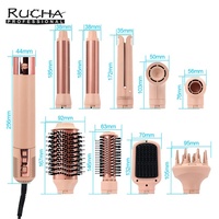 RUCHA Profi-Haartrockner-Set Hochgeschwindigkeits-Hitzeluftbürste Multifunktionale Haarstyling-Tools 9-in-1-Haarstyler