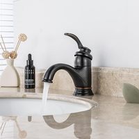 Robinet de salle de bain rétro antique, mitigeur européen chaud/froid pour lavabo, finition bronze, robinet vintage pour toilettes et lavage des mains