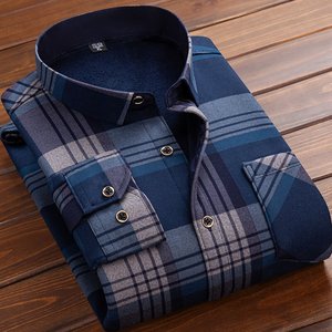 Chemises à carreaux chaudes d'automne et d'hiver pour hommes – Vêtements d'affaires de <span class=keywords><strong>soirée</strong></span> et de bureau de haute qualité – Hauts de mode masculins pour l'hiver – Vente en gros - Product Image 2