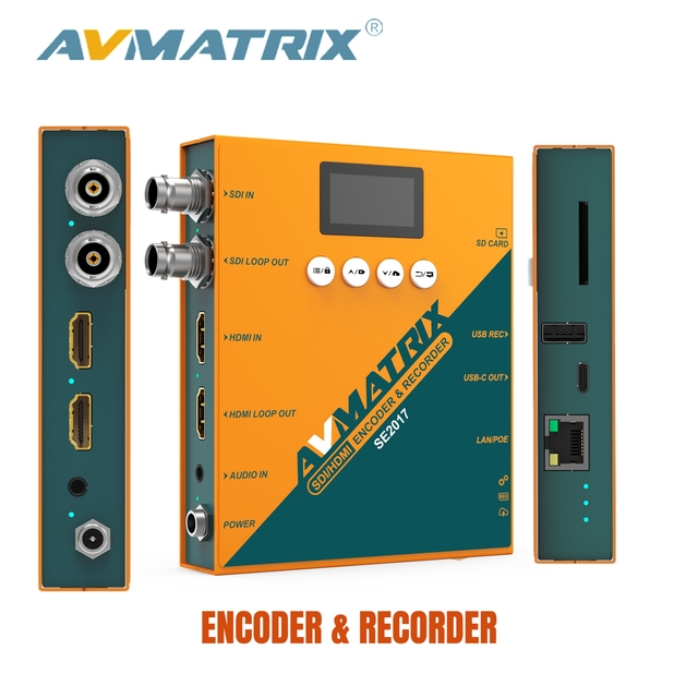 AVMATRIX SE2017 Professional SDI HDMI Encoder and Recorder Supporting SRT RTMP RTMPS for Church Live Streaming Production