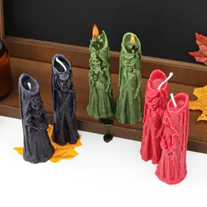 Commercio all'ingrosso sposi candela stampo Halloween Silicone cera stampo fantasma sposa teschi stampi per candele in Silicone per la decorazione domestica - Product Image 1