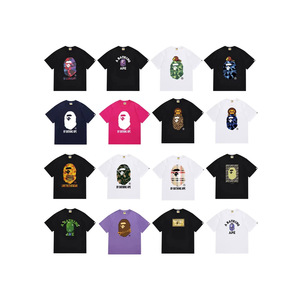 T-shirt unisexe à manches courtes et col rond <span class=keywords><strong>BAPE</strong></span> 2026 avec motif tête d'éléphant et camouflage singe pour homme – Collection été transfrontalière - Product Image 1