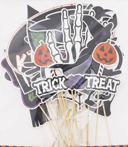 Personnalisé Citrouille Crâne Fantôme <span class=keywords><strong>Zombie</strong></span> Corbeau Sorcières Trick or Treat Joyeux Halloween Fête Bannières Marque Lunettes Signes <span class=keywords><strong>Photo</strong></span> Props Décor - Product Image 5