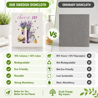 Vente en gros de torchons suédois réutilisables, 70% cellulose, 30% coton, biodégradables, pour le nettoyage de la cuisine, éponge absorbante
