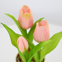 Tanaman Tulip Sutra Buatan Multiwarna Elegan dalam Pot, Sentuhan Realistis untuk Dekorasi Rumah, Pernikahan, Hari Valentine, Hari Ibu, Natal, Paskah