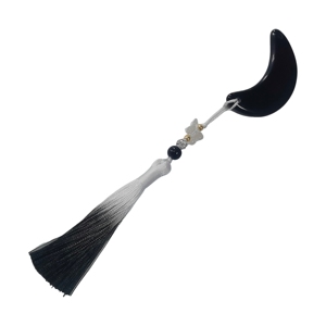Herramienta Gua Sha Multifuncional de Obsidiana Negra con Borla de Mariposa, Masajeador Facial de Piedra Natural y Colgante Decorativo - Product Image 5