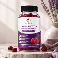 Gummies de soutien à la confiance pour femmes OEM, saveur framboise, à base de palmier nain 5:1, pour l'humeur et la vitalité, complément sous marque privée, 60 gummies