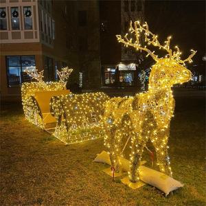 Figurine de renne <span class=keywords><strong>et</strong></span> manche éclairé en 3d, motif acrylique, décoration de noël - Product Image 3