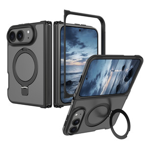 360 °   เคสโทรศัพท์ iPhone <span class=keywords><strong>18</strong></span> Fold แบบวงแหวนโลหะหมุนได้ 360 องศา  ด้านหลังแบบด้านป้องกันรอยนิ้วมือ  วัสดุ TPU+PC  พร้อมวงแหวนแม่เหล็ก - Product Image 1