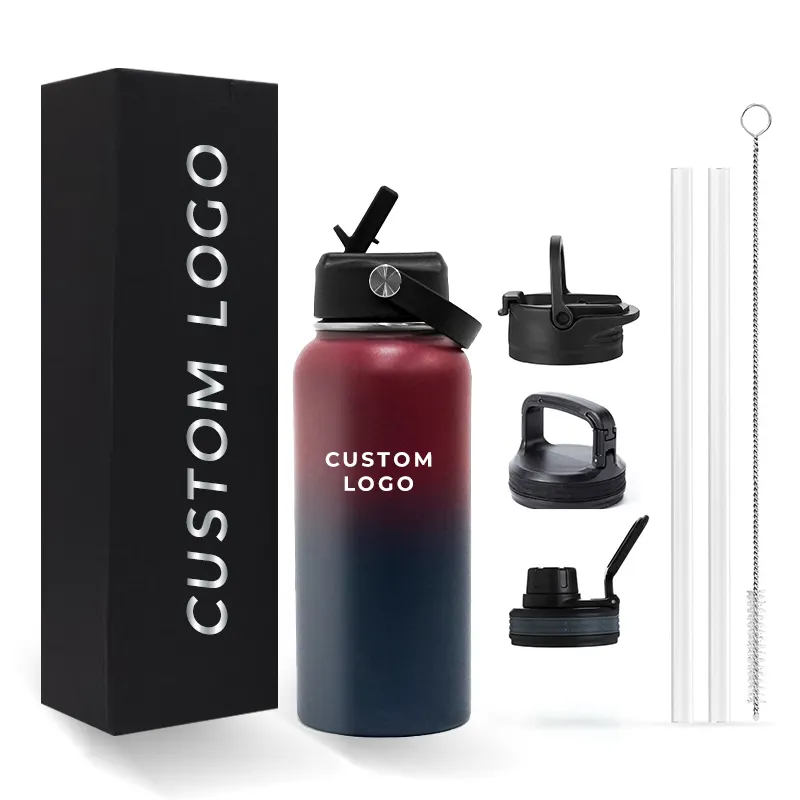 Low MOQ Wholesale Customized Flasks Vacuum Double Wall Stainless Steel Insulated Water Bottles With Logo