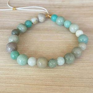Dainty Minimalist Natural Stone Beaded <b>String</b> <b>Bracelet</b> Handmade Unique Non Tarnish Jewelry Wholesale Crystal Beaded Jewelry - Product Image 4