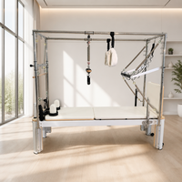 Table de Pilates Cadillac Reformer 3-en-1 en alliage d'aluminium avec kit complet de ressorts et système de poulies à cordes pour studio commercial et salle de sport