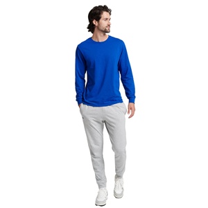 High Quality Blue Pullover <b>Long</b> Sleeve T Shirt Custom Logo Plain Full Sleeve T Shirt Wholesale Manufacturers T Shirt - Product Image 2