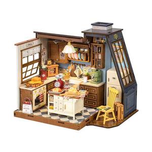 Robotime Rolife Kit teka-teki DIY, mainan buatan tangan DG172 rumah miniatur kayu 3D - Product Image 1