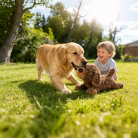 Jouets en peluche pour animaux de compagnie en gros, nouveauté, chiot mignon, jouet durable qui couine pour chiens, interaction, jouet à mâcher, logo personnalisé, jouets pour chiens