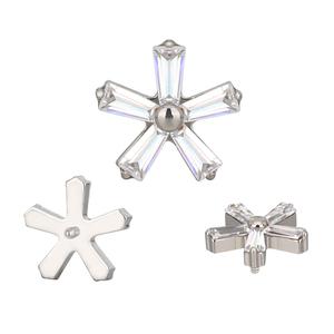 Joyería de cuerpo de titanio para niños ASTM F136 Material 5 Baguette CZ estrella pendiente circón perla Labret hélice Piercing nariz anillos - Product Image 4