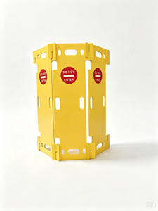 Barrera de Seguridad Plegable de PP Amarillo Corrugado, Señalización de Advertencia, Barrera Temporal para Obras de Construcción y Exposiciones - Product Image 1