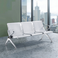 Sièges de plateforme à 3 places en acier inoxydable de qualité industrielle pour hôpitaux et écoles – Design moderne, mobilier commercial durable