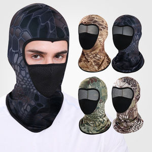 Men's Full Coverage Breathable Mesh Balaclava Python Camouflage Motorcycle Riding Face Mask Adjustable Headgear Summer - Product Image 1