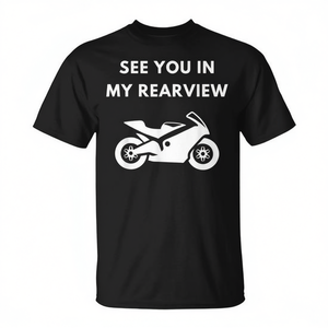 See You In My Rearview Motorcycle T-Shirt Noir Homme Grande Taille - Product Image 2