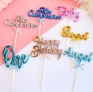 Wholesale 3D Letter <strong>Sweet</strong> One Baby Shower <strong>Spanish</strong> Cake Topper Happy Birthday Toppers for Cake Decoration - Product Image 4
