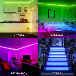 BT Music IP65 Kit flexible Color impermeable RGB App Juego de cintas de iluminación 2835 RGB Tira de LED - Product Image 5