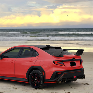 Subaru <b>Rear</b> <b>Spoiler</b> Wing Shaped Piano Black Carbon Fiber Texture ABS Trunk Lip For WRX STI VB 2022+ - Product Image 3