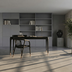 VIHygee Modern Luxury <b>Solid</b> <b>Wood</b> Executive <b>Desk</b> Set - Product Image 1