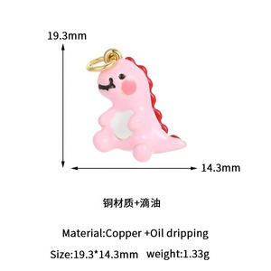 2025 dibujos animados Rosa dinosaurio coño colgante rojo circón fresa colgante avión conejito muñeco de nieve colgante para mujer joyería regalo - Product Image 3