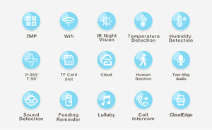 Y2-US 4.3 pouces écran WIFI suivi automatique APP alarme Audio bidirectionnel bébé moniteur caméra résolution 1080p <span class=keywords><strong>livraison</strong></span> rapide entrepôt américain - Product Image 4