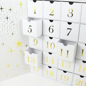 Calendario de Adviento Multifuncional Crown Win, Blanco Brillante Personalizado, 20 Días, Caja de Ramadán, Fecha, Lámina Dorada, Laminación Mate Magnética - Product Image 5