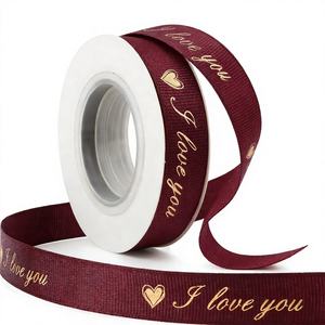Rubans en gros-grain personnalisés en usine, 5/8 pouces, écologiques, imprimés à <span class=keywords><strong>l</strong></span>'or, « Je t'aime », blancs, <span class=keywords><strong>pour</strong></span> mariage, Saint-Valentin, <span class=keywords><strong>pour</strong></span> cadeaux - Product Image 2