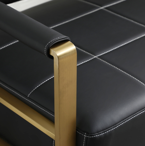 Juego de Sofás de Cuero Dorado de Diseño Moderno y Alta Calidad para Salón de Belleza, Barbería, Sala de Espera, Apartamento, Hotel, Villa - Product Image 5