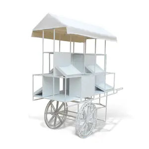Kainice Nouveau modèle de décoration florale pour chariot à desserts de mariage, baby shower, chariot à bonbons blanc - Product Image 1