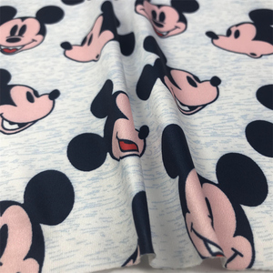 Custom Digital Print Knitted Elastic <strong>Liverpool</strong> Bullet Fabric Clothing Cartoon Mouse Design 120gsm Bubble Fabric Woven Pillows - Product Image 4