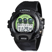 Jam Tangan Digital LASIKA W-F139 K-Sport Tahan Air 3BAR Lampu Latar LED Alarm Stopwatch Bebas Hg TPU Baterai Berkualitas Tinggi Unisex