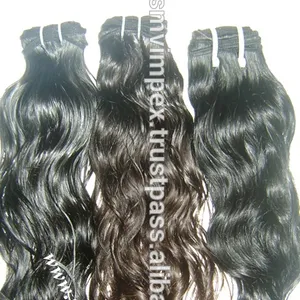 Free shipping cheap price virgin Indian hair extensions natural wave tangle free and no shedding natural hairs only