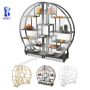 Khuyến Mãi Tự Chọn Risers Sang Trọng Phục Vụ Đảng Wed 8 Bộ Thép Không Gỉ Thực Phẩm Nho Tại Sẽ Món Tráng Miệng Vàng Trái Cây Hiển Thị Đứng - Product Image 3