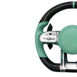 Volante de Fibra de Carbono Forjado Personalizado para <span class=keywords><strong>Mercedes</strong></span> Benz para W205 W222 W204 CLS C63 G500 G63 - Edición Azul Tiffany Q50/QX50 - Product Image 5